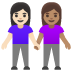 women holding hands, light skin tone, medium skin tone